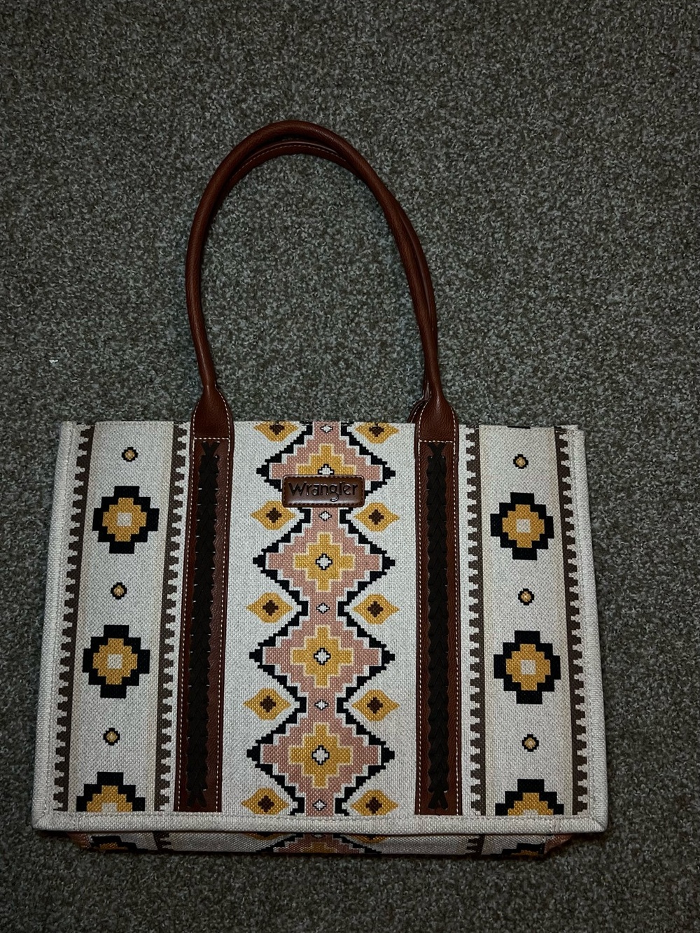 Wrangler Brown & Beige Southwestern Pattern Tote